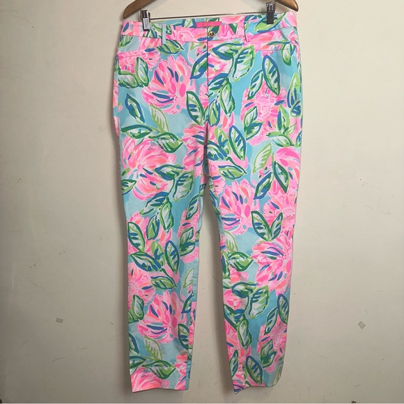 Lilly Pulitzer Kelly High Rise Skinny Ankle Pant Totally Blossom Women’s Size 14 - Picture 4 of 9
